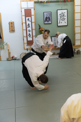 In dojo training with Hendricks Sensei
