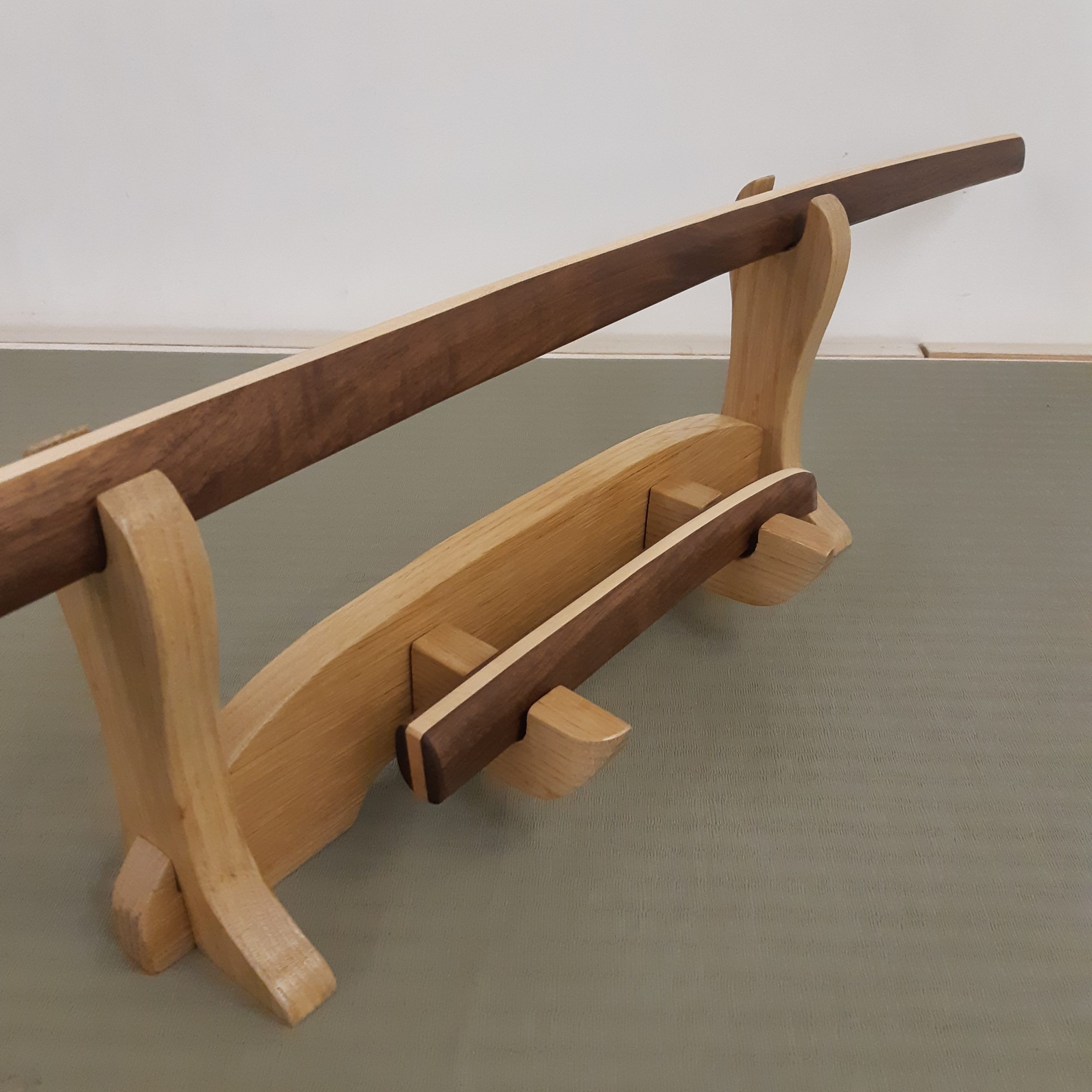 Specialty Bokken, Tanto and Stand Set - Walnut and Maple